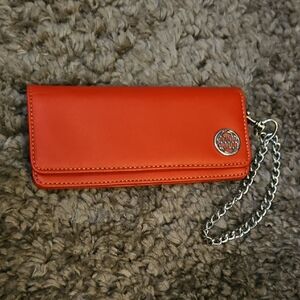 Chic Red Wallet with Chain